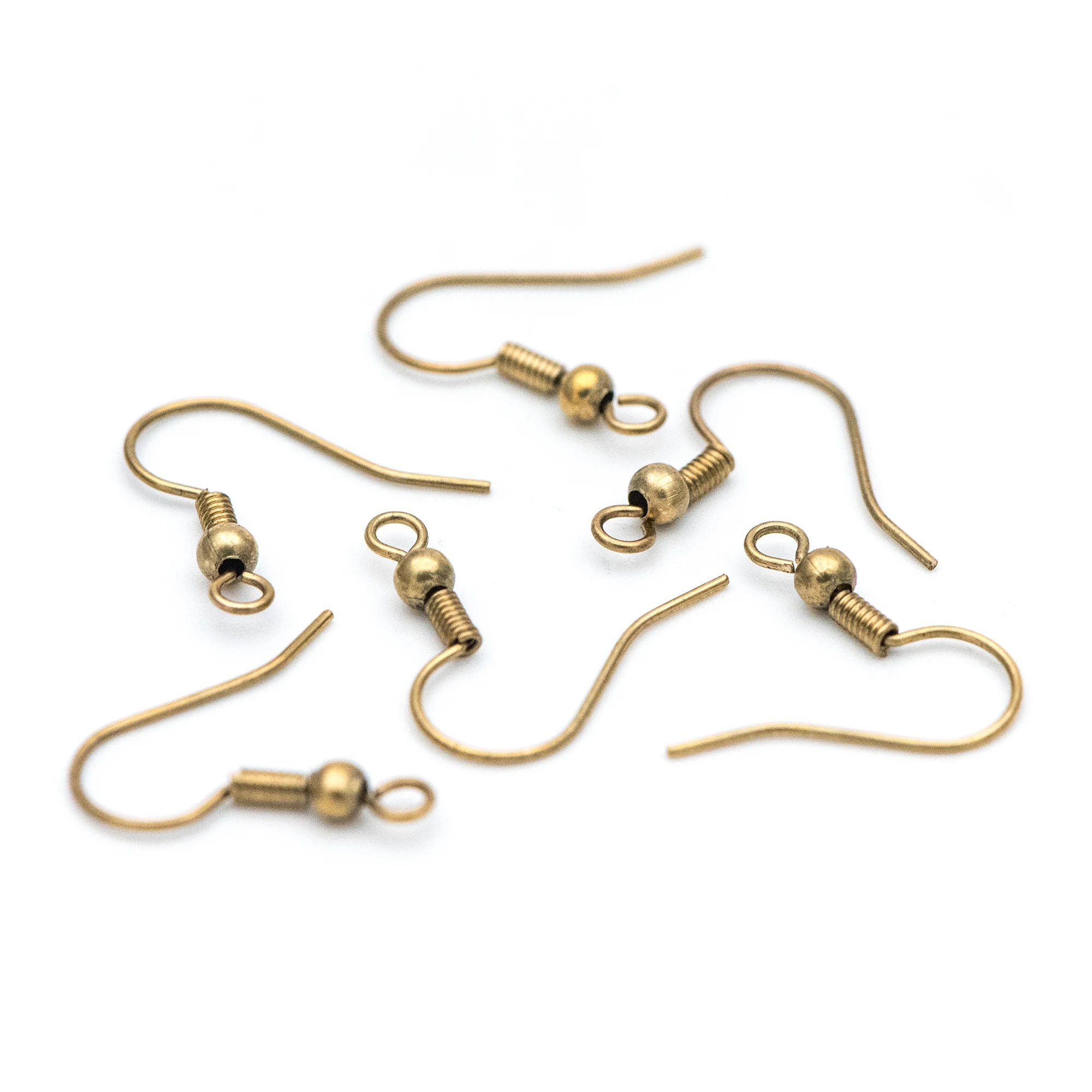 

100pcs Raw Brass Earring Hooks, Ear Wire Findings DIY Jewelry Making Wholesale (RB-179)