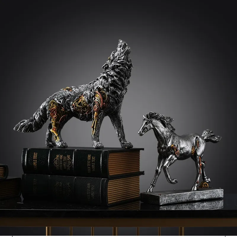 Escultura de arte europeo Retro Lobo abstracto caballo figurita resina Art&Craft decoración del hogar Animal de la suerte
Escultura de arte europeo Retro Lobo abstracto caballo figurita resina Art&Craft decoración del hogar Animal de la suerte