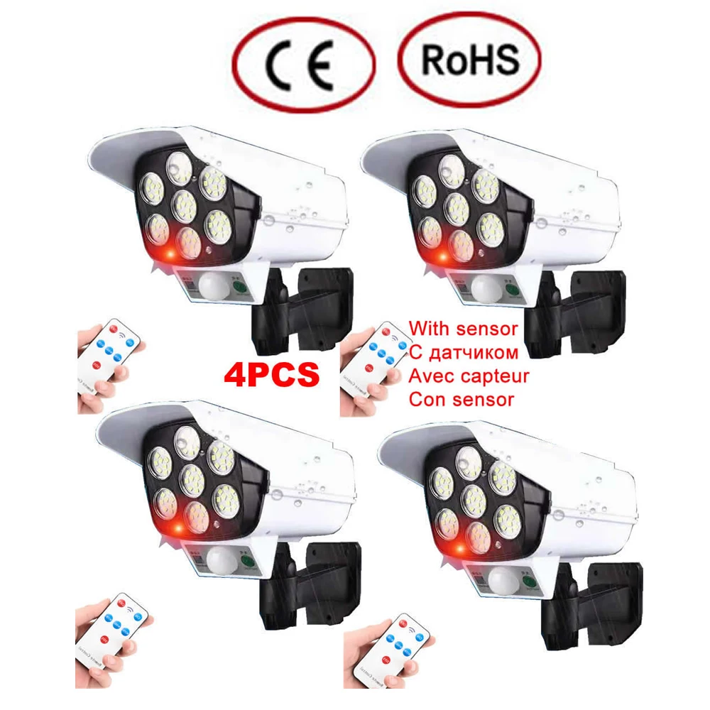 4pcs remote solar fake monitor dummy camera Light PIR Motion Sensor Waterproof Outdoor Street Lamp Garden Yard Path Wall securit
4pcs remote solar fake monitor dummy camera Light PIR Motion Sensor Waterproof Outdoor Street Lamp Garden Yard Path Wall securit