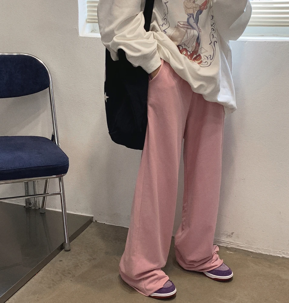 Women's Sweatpants Spring Autumn Solid Color Elastic Waist Loose Wide-Leg Rolled Edge Cotton Trousers
Women's Sweatpants Spring Autumn Solid Color Elastic Waist Loose Wide-Leg Rolled Edge Cotton Trousers