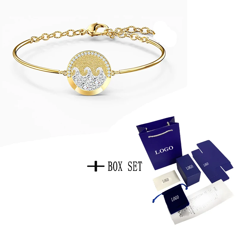 Fashion Exquisite Jewelry Swa New Shine Wave Exquisite Bracelet Ocean Coin Shape Wave Pattern Crystal Gold Chain Luxury Gift
Fashion Exquisite Jewelry Swa New Shine Wave Exquisite Bracelet Ocean Coin Shape Wave Pattern Crystal Gold Chain Luxury Gift