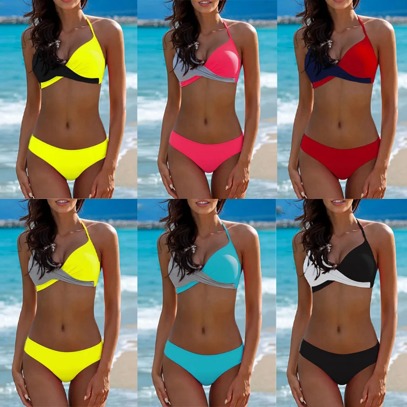 2021 New Sexy Bikini Women's Plain Color Matching Split Swimsuit Women's High-cut Bikini Suit Swimsuit Women's Swimsuit
2021 New Sexy Bikini Women's Plain Color Matching Split Swimsuit Women's High-cut Bikini Suit Swimsuit Women's Swimsuit