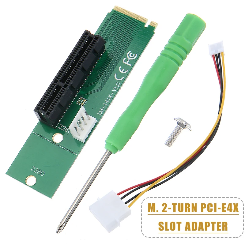 

Pohiks 1pc PCI-E X4 to M.2 NGFF Adapter Power Cable Motherboard Adapters With Converter Card For PC Computer