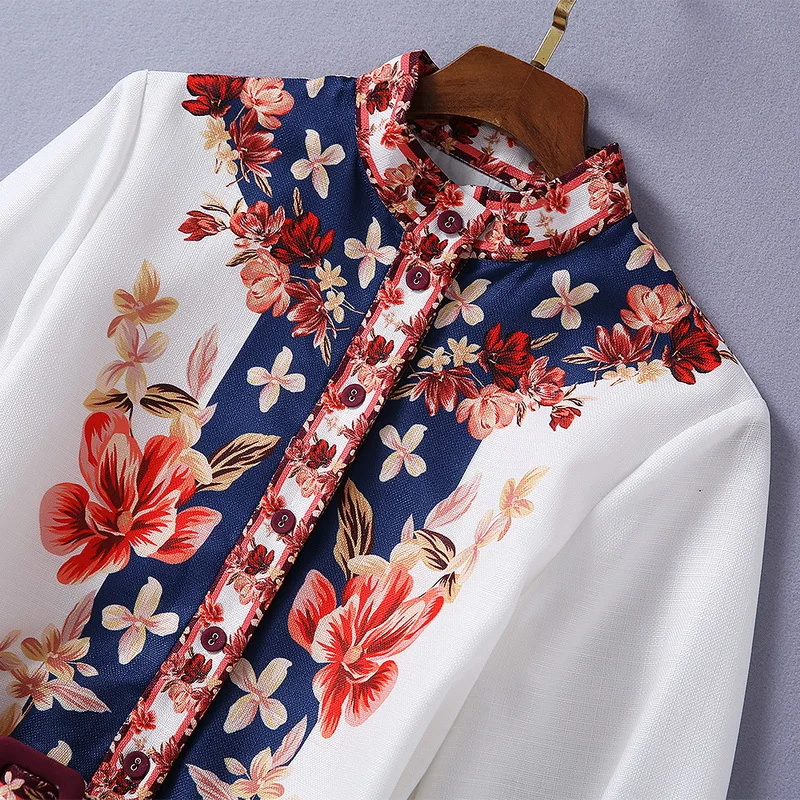 European and American women's wear 2020 winter new style Long sleeve lantern sleeve stand collar flower print Fashionable dress
European and American women's wear 2020 winter new style Long sleeve lantern sleeve stand collar flower print Fashionable dress