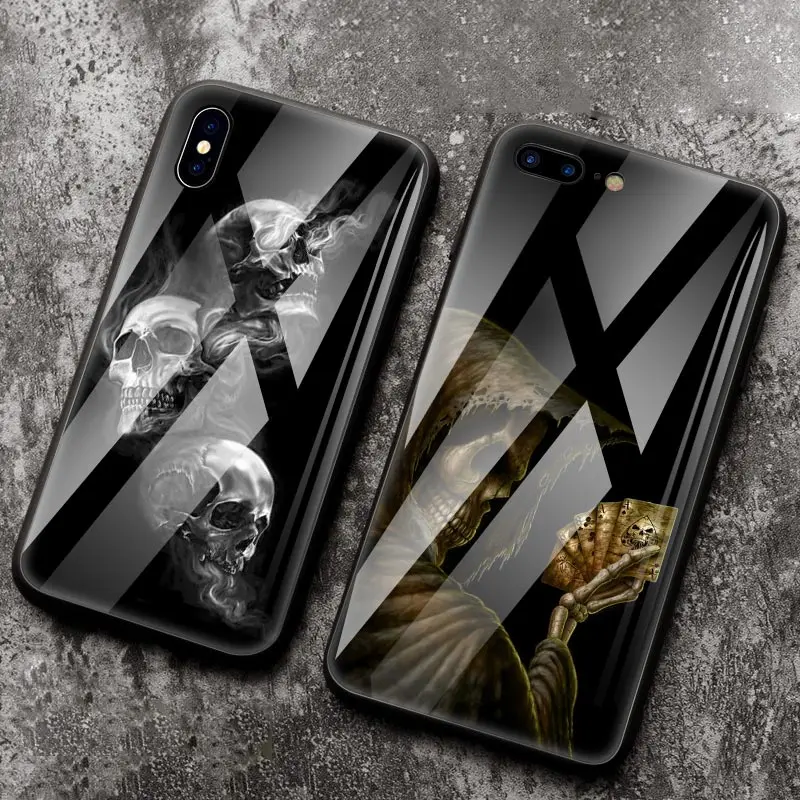 Чехол Grim Reaper со скелетом в виде черепа для Apple iphone 13 12 11 Pro X XS Max XR 8 7 6 6S Plus закаленный
