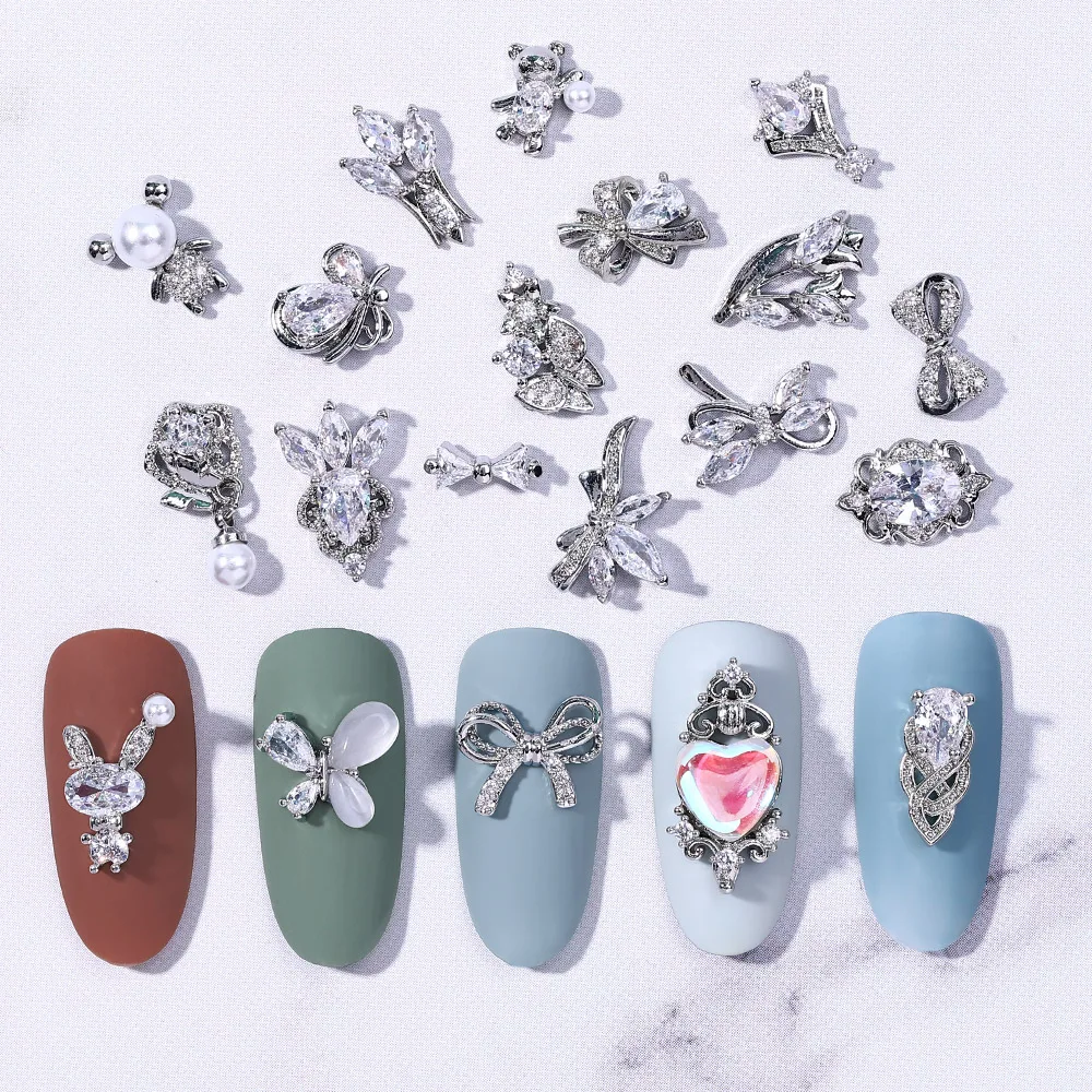 HNUIX 2 Pieces 3D Silver Nail Art Jewelry Japanese Nail Decoration High Quality Zircon Crystal Manicure Zircon Diamond Amulet
HNUIX 2 Pieces 3D Silver Nail Art Jewelry Japanese Nail Decoration High Quality Zircon Crystal Manicure Zircon Diamond Amulet