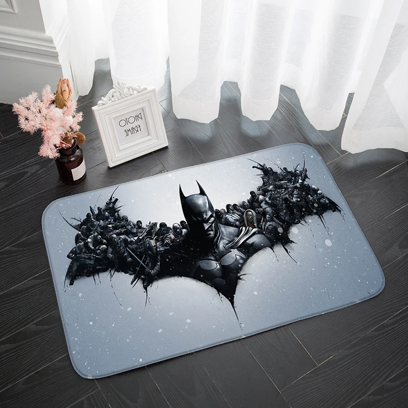 

Entrance Doormat Anti-Slip Floor Hallway Mat Large Bathroom Absorption Rug Indoor Batmans Logo Diy Customize Area Rug Prayer Pad