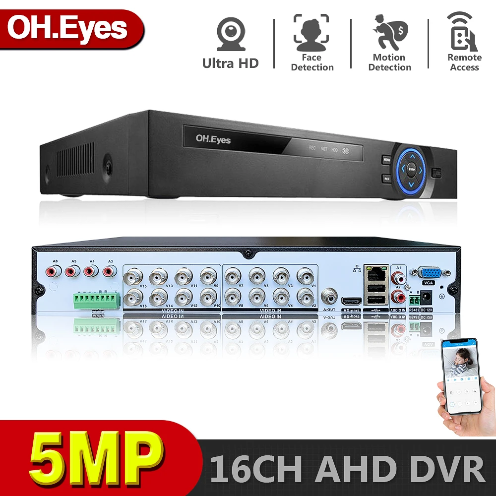 

OH.eyes 16 ch AHD DVR 4MP 16CH AHD/CVI/TVI DVR 4M CCTV Video Recorder Hybrid DVR NVR HVR 5 In 1 DVR for surveillance System