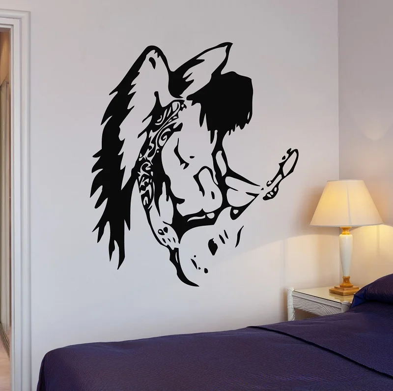 Vinyl Applique Pop Rock enthusiasts Music Guitar Wings Wall Sticker Poster Home Bedroom Art Design Decoration 2YY39
Vinyl Applique Pop Rock enthusiasts Music Guitar Wings Wall Sticker Poster Home Bedroom Art Design Decoration 2YY39
