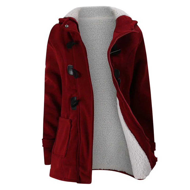 2021 New Autumn Winter Womens Horn Button Coat Slim Warm Woolen Jackets Female Outwear Plus size Hooded Coats for Women 5XL 6XL
2021 New Autumn Winter Womens Horn Button Coat Slim Warm Woolen Jackets Female Outwear Plus size Hooded Coats for Women 5XL 6XL