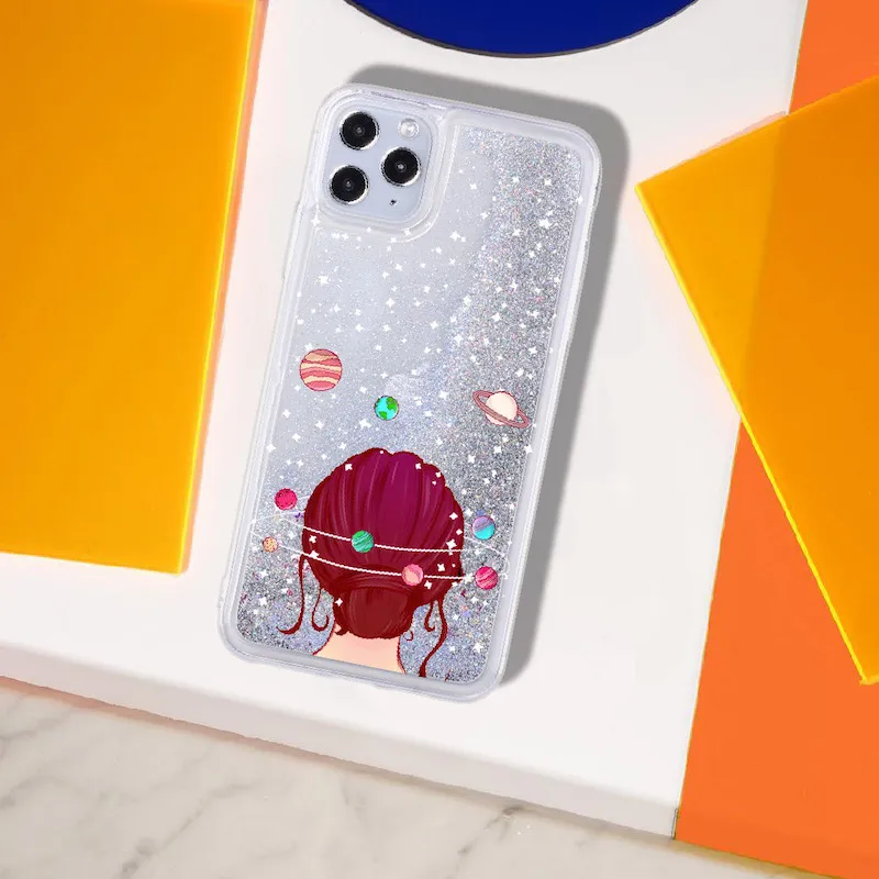 Cosmos Space Girl Stars Sparkle Liquid Real Glitter Phone Case Fundas Cover for iPhone 11 X XS XR Max Pro 7 8 7Plus 8Plus 6
Cosmos Space Girl Stars Sparkle Liquid Real Glitter Phone Case Fundas Cover for iPhone 11 X XS XR Max Pro 7 8 7Plus 8Plus 6