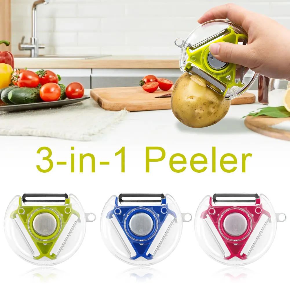 3 In 1 Multi Function Three Use Rotary Hanging Round Planer Peeler And Cutter Vegetable Slicer Kitchen Tools Kitchen Gadgets
3 In 1 Multi Function Three Use Rotary Hanging Round Planer Peeler And Cutter Vegetable Slicer Kitchen Tools Kitchen Gadgets