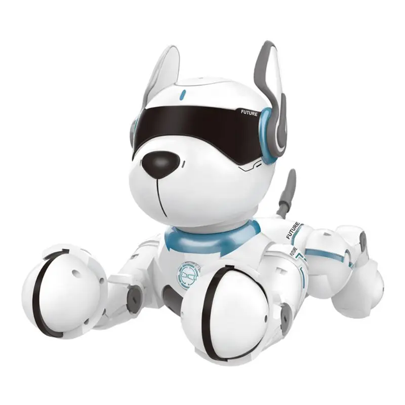 

Игрушечная собака-робот с дистанционным управлением для детей, игрушка для раннего развития, интеллектуальное программирование, умный трю...