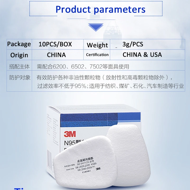 10Pcs 3-M 5N11 Filter Cotton Gas Mask Respirator Replace Fitting Suit 3-M 6000 7000 Series Dust Mask Paint Spraying Accessories
10Pcs 3-M 5N11 Filter Cotton Gas Mask Respirator Replace Fitting Suit 3-M 6000 7000 Series Dust Mask Paint Spraying Accessories