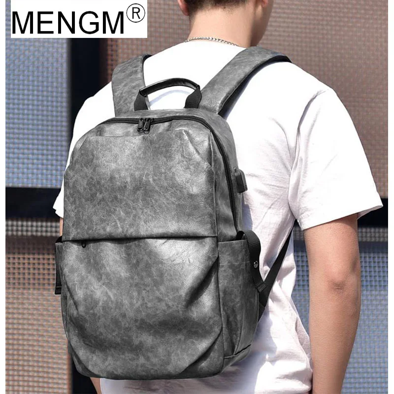 MENGM Waterproof PU Leather Men Backpack Laptop Shoulders Bag High Quality College Students Bag USB Charging Port Traveling
MENGM Waterproof PU Leather Men Backpack Laptop Shoulders Bag High Quality College Students Bag USB Charging Port Traveling