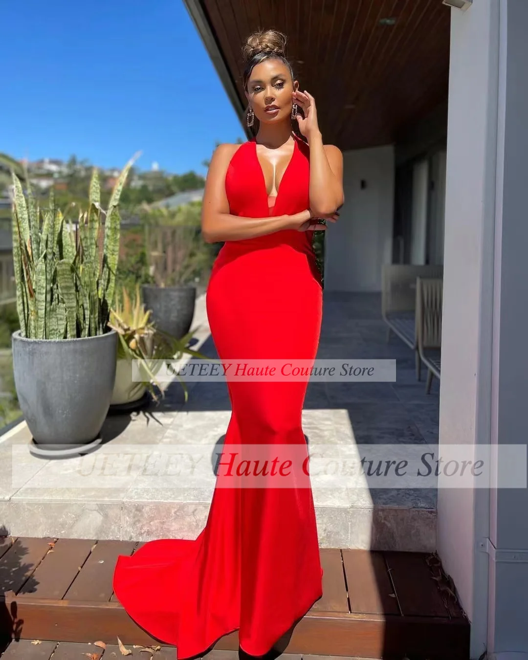Elegant Mermaid Formal Prom Dress Mono V-Neck Floor-Length Spaghetti Strap Long Party Evening Gowns
Elegant Mermaid Formal Prom Dress Mono V-Neck Floor-Length Spaghetti Strap Long Party Evening Gowns