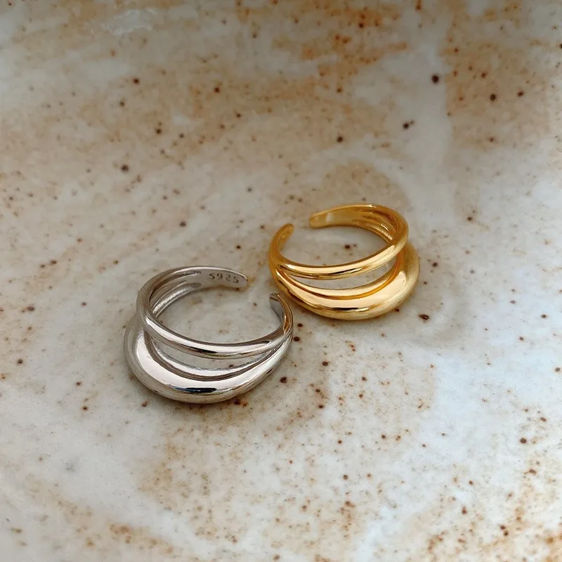 Leouerry 925 Sterling Silver Double Layer Asymmetry Rings for Women Elegant Arc Line Glossy Rings Fashionable Designer Jewelry
Leouerry 925 Sterling Silver Double Layer Asymmetry Rings for Women Elegant Arc Line Glossy Rings Fashionable Designer Jewelry
