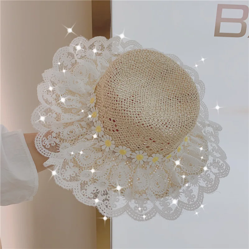 Women Summer Foldable Big wide Brim Panamanian Hollow out Lace Sunscreen Anti-UV Sun Straw Caps Female Beach Bucket Hats Visor
Women Summer Foldable Big wide Brim Panamanian Hollow out Lace Sunscreen Anti-UV Sun Straw Caps Female Beach Bucket Hats Visor
