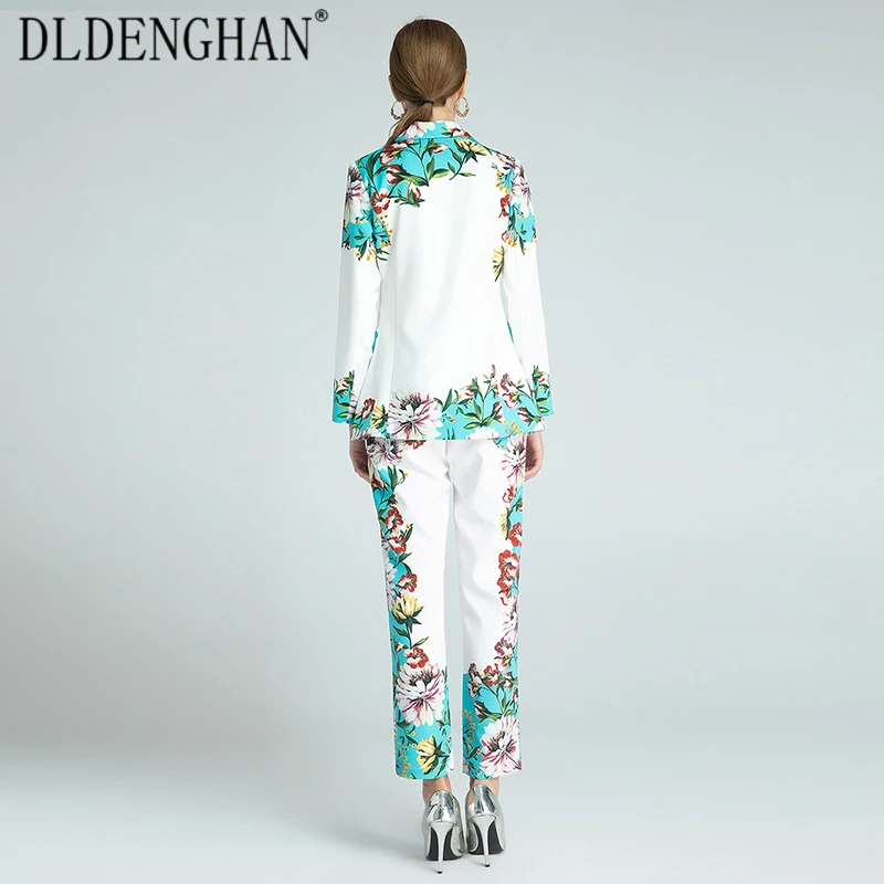 DLDENGHAN Fashion Floral Print Set Women's Long Sleeve Double Breasted Suit Tops +Long Pants Two-piece sets Designer Spring New
DLDENGHAN Fashion Floral Print Set Women's Long Sleeve Double Breasted Suit Tops +Long Pants Two-piece sets Designer Spring New