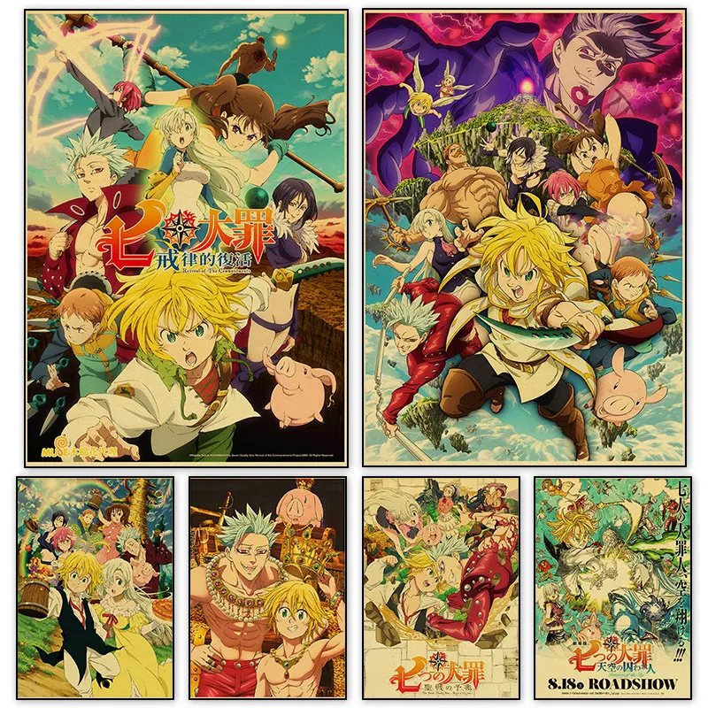 The Seven Deadly Sins Retro Anime Posters Classic Japanese Animation TV Figure Canvas Painting HD Decoration Wall Art Pictures
The Seven Deadly Sins Retro Anime Posters Classic Japanese Animation TV Figure Canvas Painting HD Decoration Wall Art Pictures