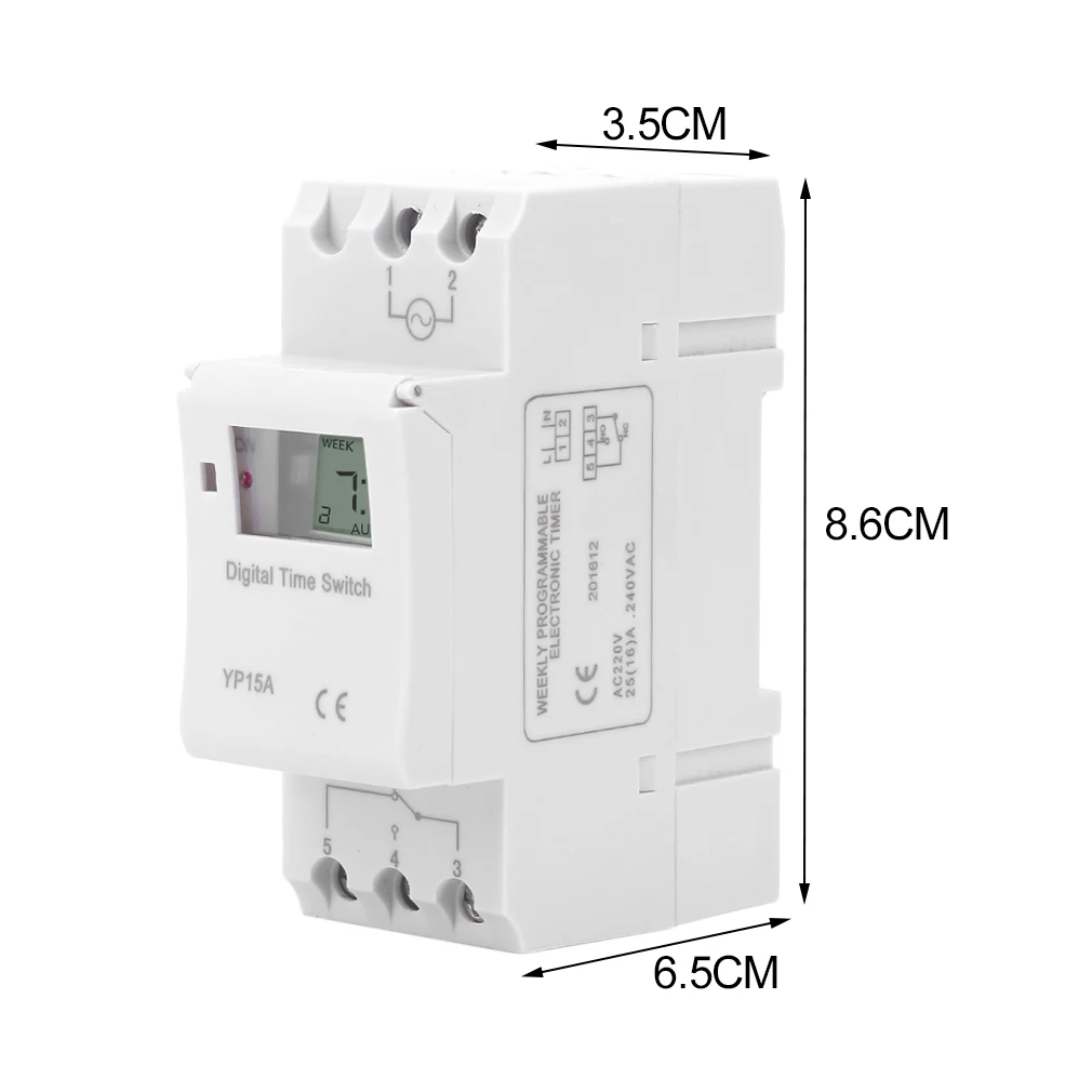 Panel Mounted Digital LCD Timer Electronic Programmable Timer Switch Lithium Battery Powered Digital Timer THC 15A AC 220V
Panel Mounted Digital LCD Timer Electronic Programmable Timer Switch Lithium Battery Powered Digital Timer THC 15A AC 220V