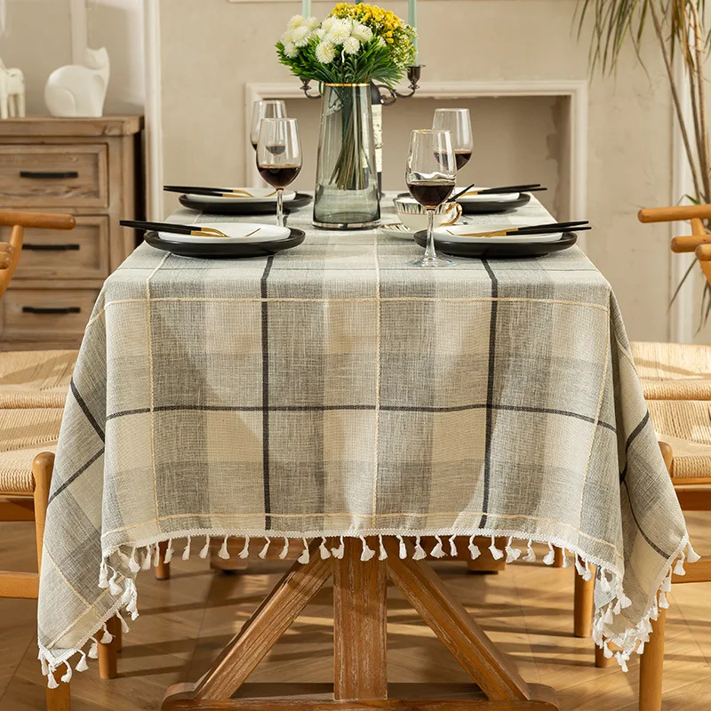 Plaid Decorative Linen Tablecloth With Tassel Waterproof Oilproof Thick Rectangular Wedding Dining Table Cover TV Cabinet Cover
Plaid Decorative Linen Tablecloth With Tassel Waterproof Oilproof Thick Rectangular Wedding Dining Table Cover TV Cabinet Cover