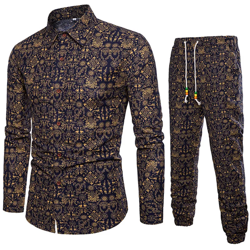 Clothes For Men Vintage Floral Party Suits Man Long Sleeve Classic Chinese Style Printed Shirt Pants Men Casual Clothes
Clothes For Men Vintage Floral Party Suits Man Long Sleeve Classic Chinese Style Printed Shirt Pants Men Casual Clothes