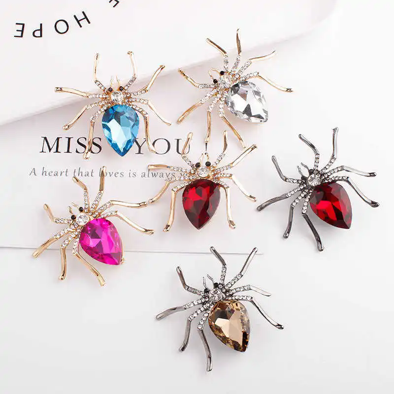 High Quality Glass Crystal Spider Brooch Pins in Red Purple Blue Colors Muti-Color
High Quality Glass Crystal Spider Brooch Pins in Red Purple Blue Colors Muti-Color