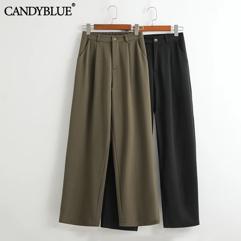 High waist suit trousers female candyblue 2022 spring and summer new style Korean fashion draped straight leg pants casual pants 
High waist suit trousers female candyblue 2022 spring and summer new style Korean fashion draped straight leg pants casual pants