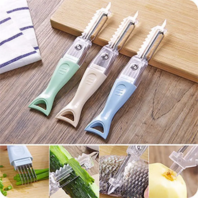Multi Functional Fruit And Vegetable Peeler Four In One Scale Knife Scraper Slice Cutter Creativity Kitchen Tools
Multi Functional Fruit And Vegetable Peeler Four In One Scale Knife Scraper Slice Cutter Creativity Kitchen Tools