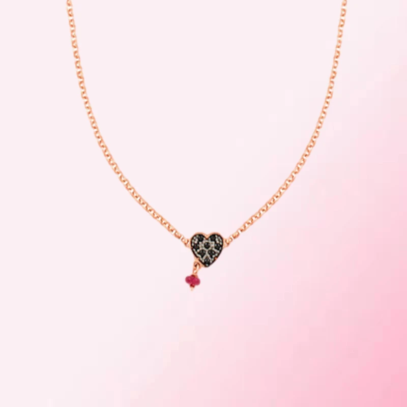 1:1 Make 925 Sterling Silver Customized Couple Love Heart Shape Exquisite Gift Fashion Necklace