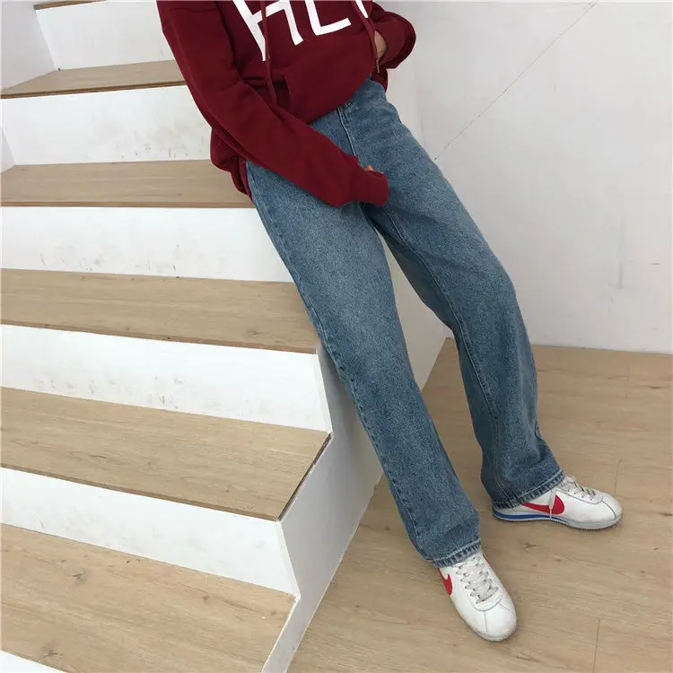Spring and autumn new style retro high waist straight jeans women loose Korean students versatile thin wide leg pants women
Spring and autumn new style retro high waist straight jeans women loose Korean students versatile thin wide leg pants women