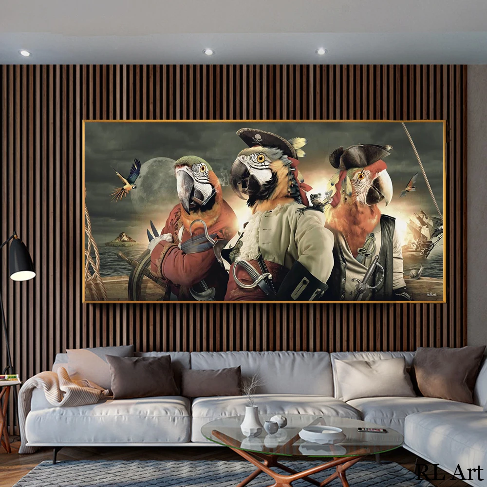 Canvas Prints Wall Art Parrot Pirate Painting Sailboat Posters and Prints On the Wall Canvas Modern Animal Pictures Home Decor
Canvas Prints Wall Art Parrot Pirate Painting Sailboat Posters and Prints On the Wall Canvas Modern Animal Pictures Home Decor