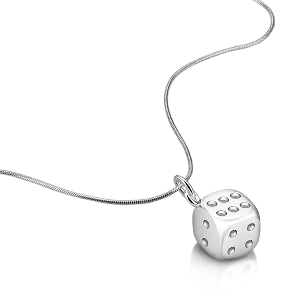 Fashion 100%925 Sterling Silver Dice Pendant Necklace Dainty Choker Necklace For Women Personality Jewelry Gift
Fashion 100%925 Sterling Silver Dice Pendant Necklace Dainty Choker Necklace For Women Personality Jewelry Gift