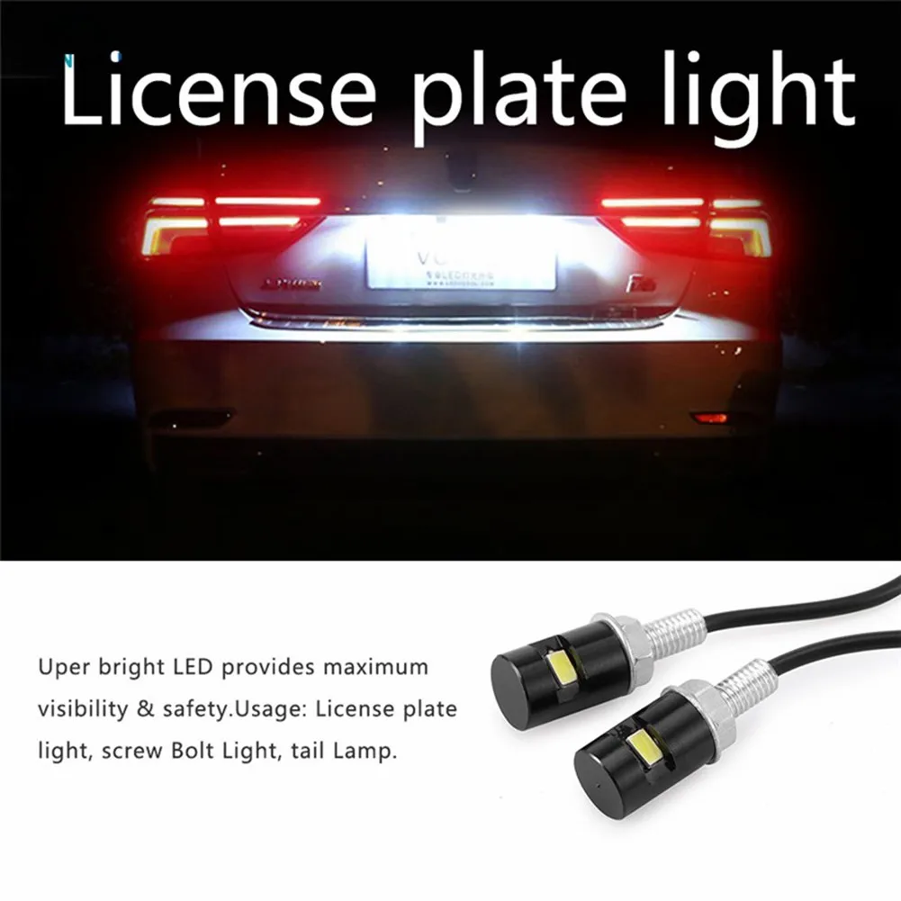 

1Pcs Car Motorcycle Number License Plate Lights 12V LED Auto Tail Bolt Lamps 6000-7000K LED License Plate Bolt Light White