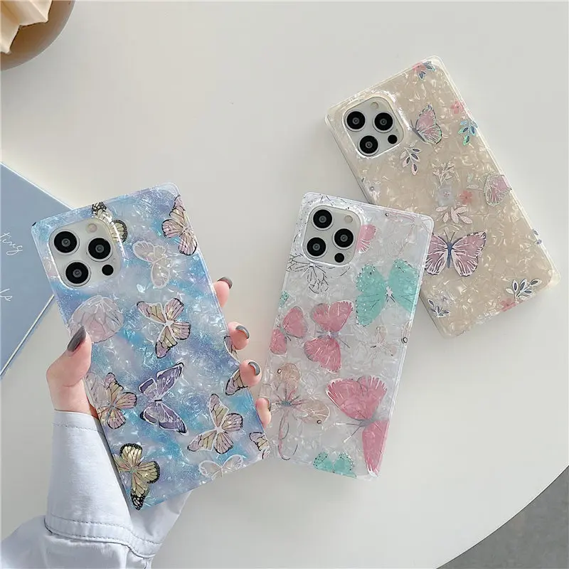 Square Butterfly Flower Phone Case For iPhone 11 12 Pro Max XS Max XR X 8 7 Plus SE2020 Shell Texture Shockproof Back Cover
Square Butterfly Flower Phone Case For iPhone 11 12 Pro Max XS Max XR X 8 7 Plus SE2020 Shell Texture Shockproof Back Cover