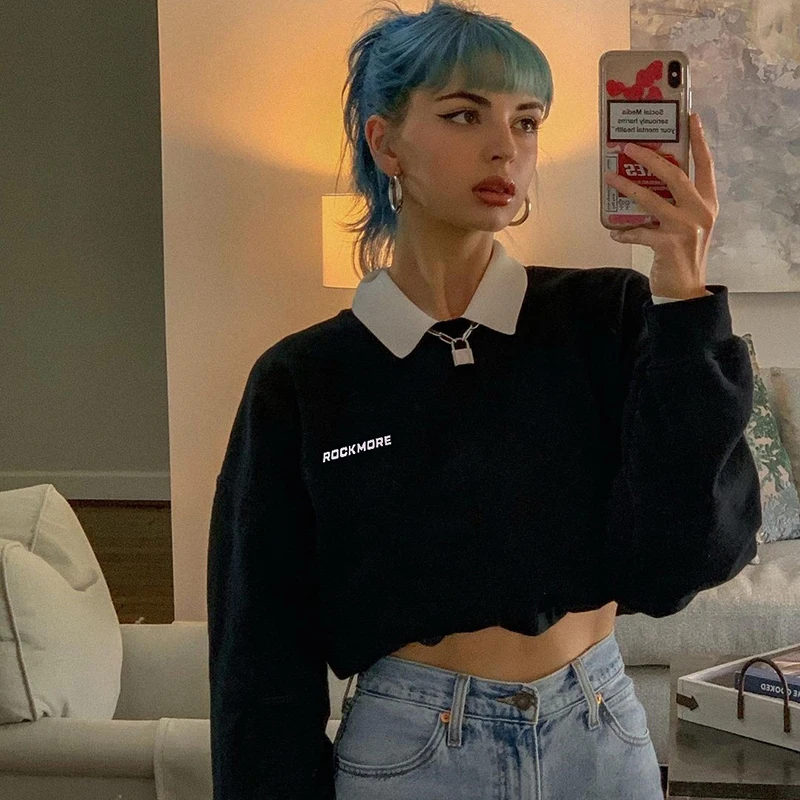 IAMSURE Black Polo Neck Character Print Sweatshirt Warm Loose Pullovers Casual Long Sleeve Crop Top Female 2020 Winter Autumn
IAMSURE Black Polo Neck Character Print Sweatshirt Warm Loose Pullovers Casual Long Sleeve Crop Top Female 2020 Winter Autumn