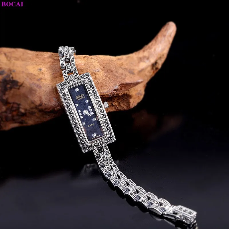 BOCAI S925 стерлингового серебра браслет для женщин модные тайское серебро