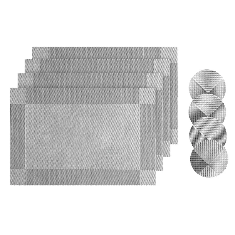 Practical 8 PCS Placemats PVC Vinyl Placemats Heat Resistant Non-Slip Woven Washable for Kitchen Dining Table 45 x 30cm 
Practical 8 PCS Placemats PVC Vinyl Placemats Heat Resistant Non-Slip Woven Washable for Kitchen Dining Table 45 x 30cm