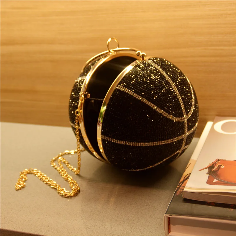 New Style Personalized Rubber Diamond Spherical Diagonal Handbag Rhinestone Basketball Dinner Bag Chain Bag Women
New Style Personalized Rubber Diamond Spherical Diagonal Handbag Rhinestone Basketball Dinner Bag Chain Bag Women