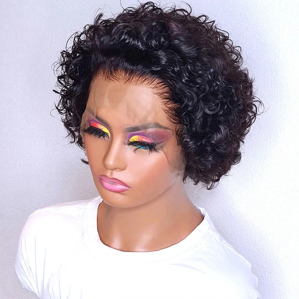 Cut Wig Human Hair Short Curly Wig 13x1 Transparent Lace Wig Brazilian Remy Hair PrePlucked With Baby Hair 150% Density
Cut Wig Human Hair Short Curly Wig 13x1 Transparent Lace Wig Brazilian Remy Hair PrePlucked With Baby Hair 150% Density
