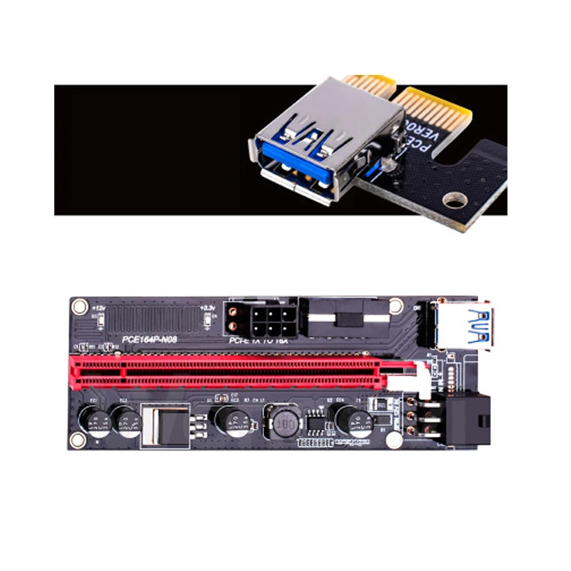 PCI-E Riser Card 009S PCI Express PCIE 1X To 16X 1M USB 3.0 Cable 4Pin 6Pin Power For Bitcoin Mining Miner
PCI-E Riser Card 009S PCI Express PCIE 1X To 16X 1M USB 3.0 Cable 4Pin 6Pin Power For Bitcoin Mining Miner
