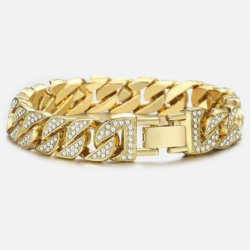 Fashion Hip-Hop Gold-Plated Chain Ice Out Transparent Rhinestones for Men's Domineering Charm Rock Jewelry Gift
Fashion Hip-Hop Gold-Plated Chain Ice Out Transparent Rhinestones for Men's Domineering Charm Rock Jewelry Gift