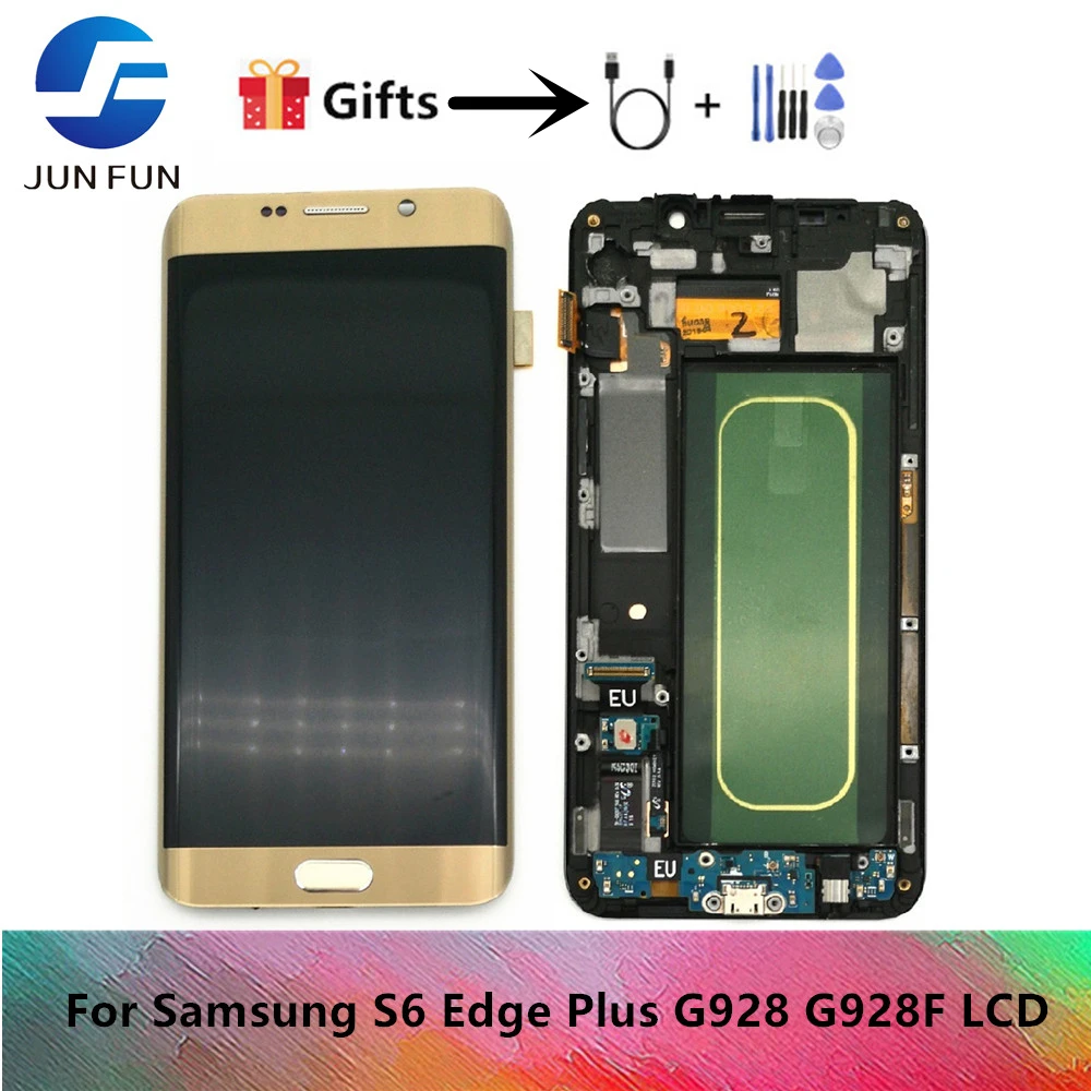 ЖК-дисплей AMOLED для Samsung Galaxy S6 Edge Plus G928 G928F, ЖК-дисплей с сенсорным экраном и дигитайзером в сборе с рамкой
ЖК-дисплей AMOLED для Samsung Galaxy S6 Edge Plus G928 G928F, ЖК-дисплей с сенсорным экраном и дигитайзером в сборе с рамкой