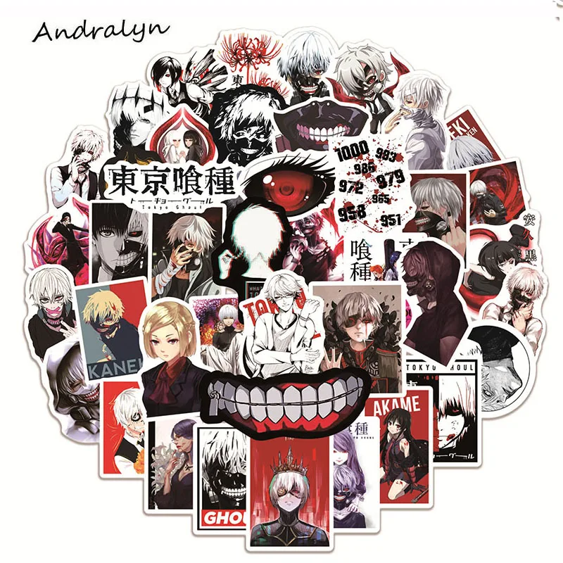 10/50 шт./упак. анимэ Tokyo Ghoul наклейки для багажа мотоцикл СКЕЙТБОРД гитара