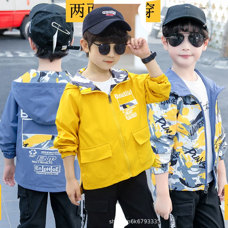 2021 New Spring Autumn Boys Coats Big Size Casual Can Be Worn On Both Sides Hooded Windbreaker Outerwear For Kids
2021 New Spring Autumn Boys Coats Big Size Casual Can Be Worn On Both Sides Hooded Windbreaker Outerwear For Kids
