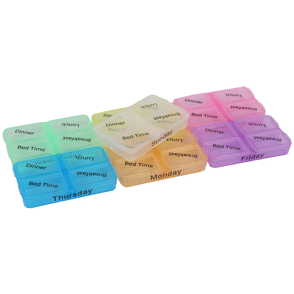 7 Days Weekly Pill Case Medicine Tablet Dispenser Container Organizer Box Travel Pills Drug Case Splitters Organizer Pill Box
7 Days Weekly Pill Case Medicine Tablet Dispenser Container Organizer Box Travel Pills Drug Case Splitters Organizer Pill Box