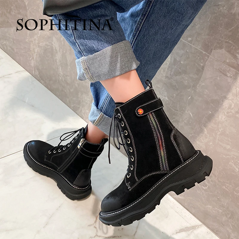 Женские нескользящие ботильоны SOPHITINA, натуральная кожа, Прошитые, на платформе, модные полусапожки, большие размеры 34-42, FO785
Женские нескользящие ботильоны SOPHITINA, натуральная кожа, Прошитые, на платформе, модные полусапожки, большие размеры 34-42, FO785