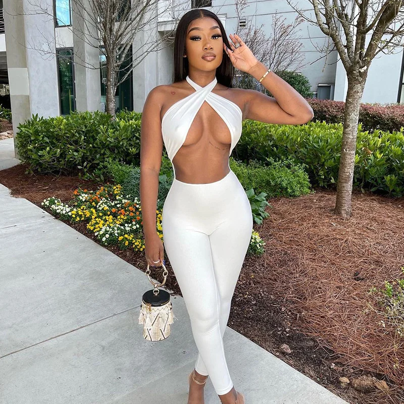 High-Waist Jumpsuit Fashion Spring Summer Thin Jumpsuit Tight-Fitting New Sexy Cross Wrapped Chest Casual Trouser Women
High-Waist Jumpsuit Fashion Spring Summer Thin Jumpsuit Tight-Fitting New Sexy Cross Wrapped Chest Casual Trouser Women