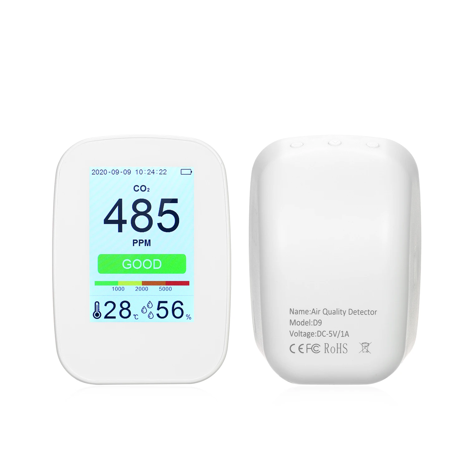 CO2/RH/Temp 3-in-1 Multifunctional Air Quality Detector Indoor/Outdoor CO2 Meter Temperature Humidity Monitor CO2 Tester
CO2/RH/Temp 3-in-1 Multifunctional Air Quality Detector Indoor/Outdoor CO2 Meter Temperature Humidity Monitor CO2 Tester